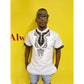 Mens African Vintage Embroidered T-Shirt