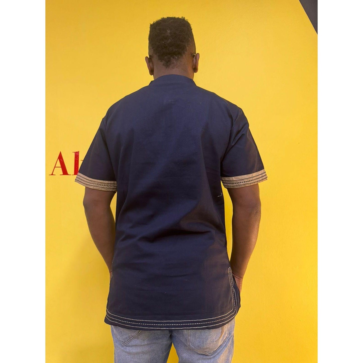 Mens African Vintage Embroidered T-Shirt