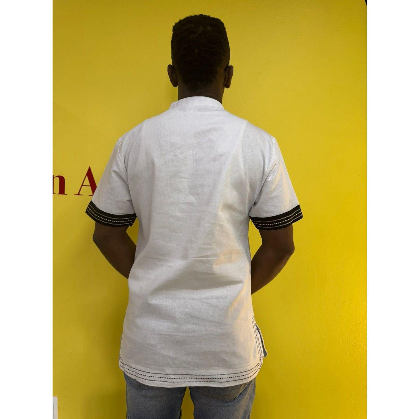 Mens African Vintage Embroidered T-Shirt