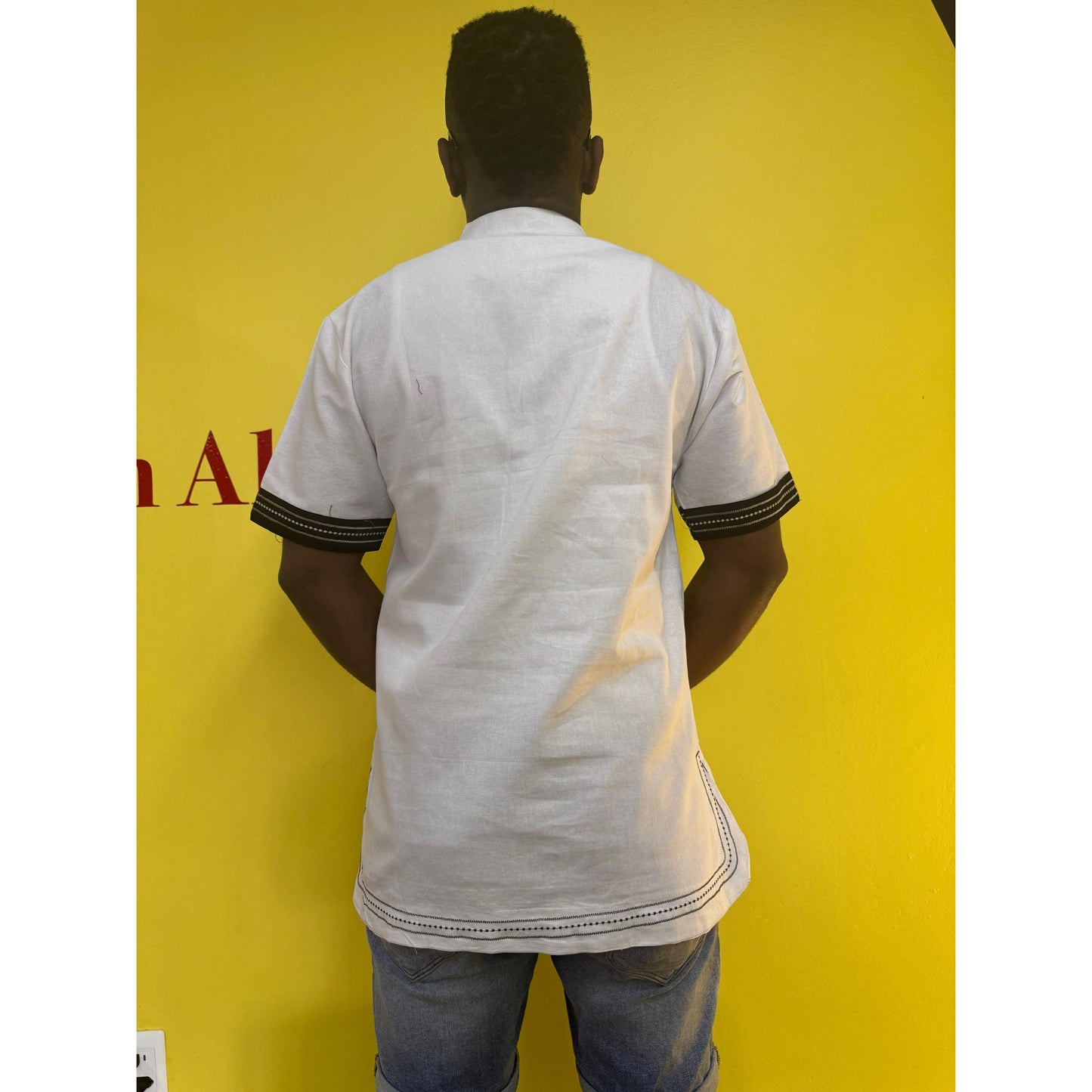 Mens African Vintage Embroidered T-Shirt