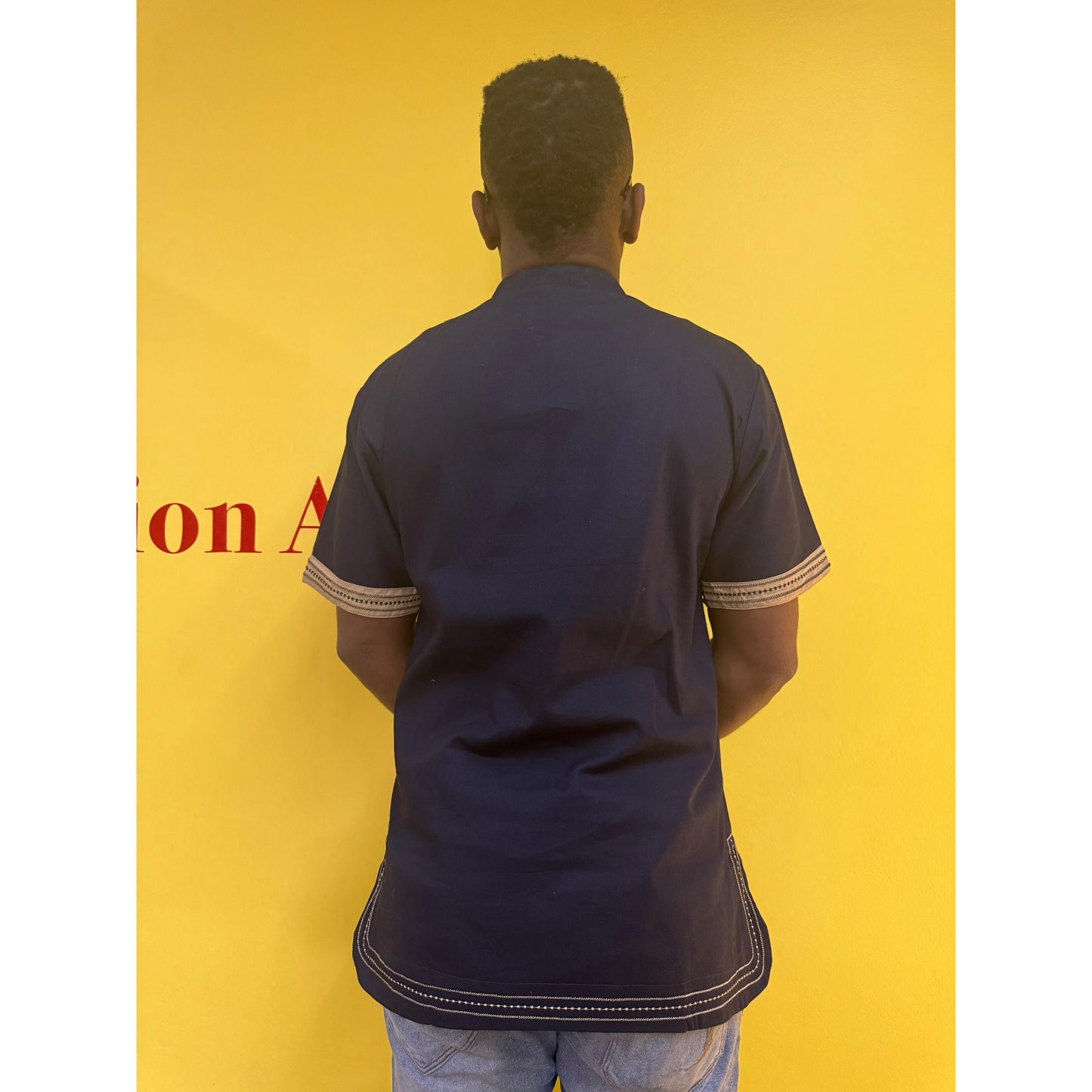 Mens African Vintage Embroidered T-Shirt