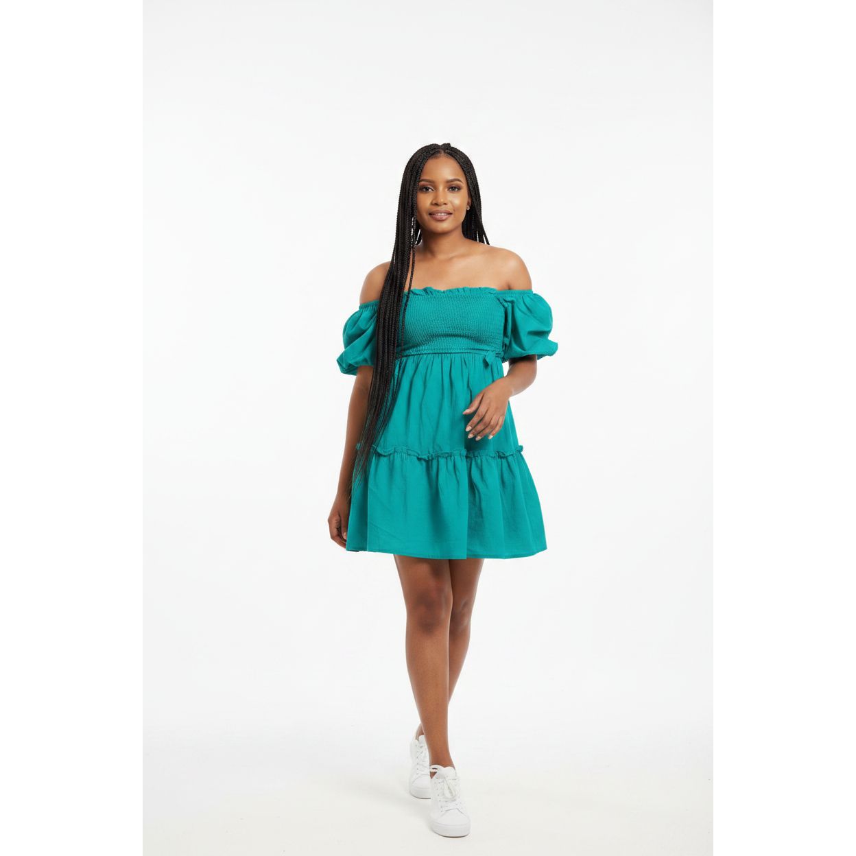 Cold Shoulder Bubble Mini Dress