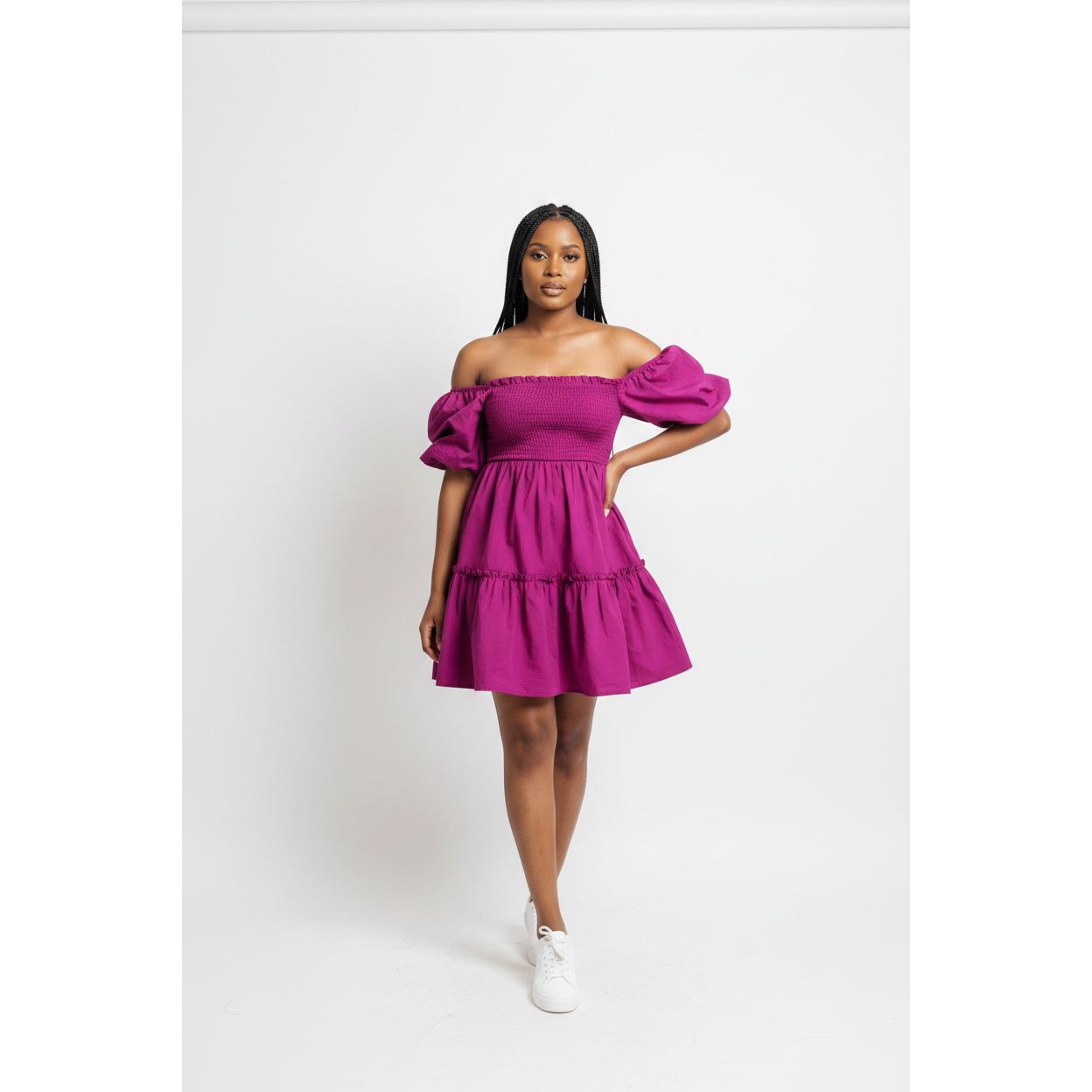 Cold Shoulder Bubble Mini Dress