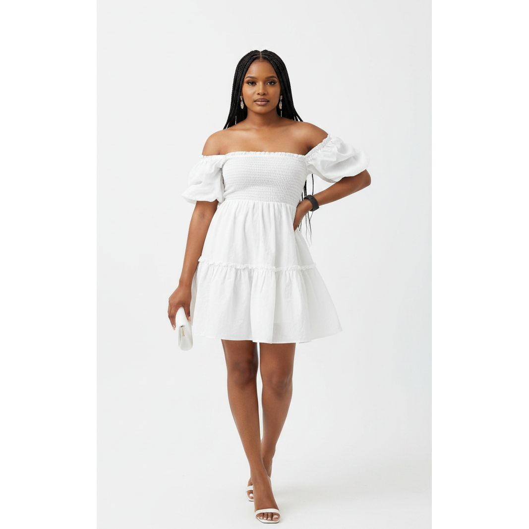 Cold Shoulder Bubble Mini Dress