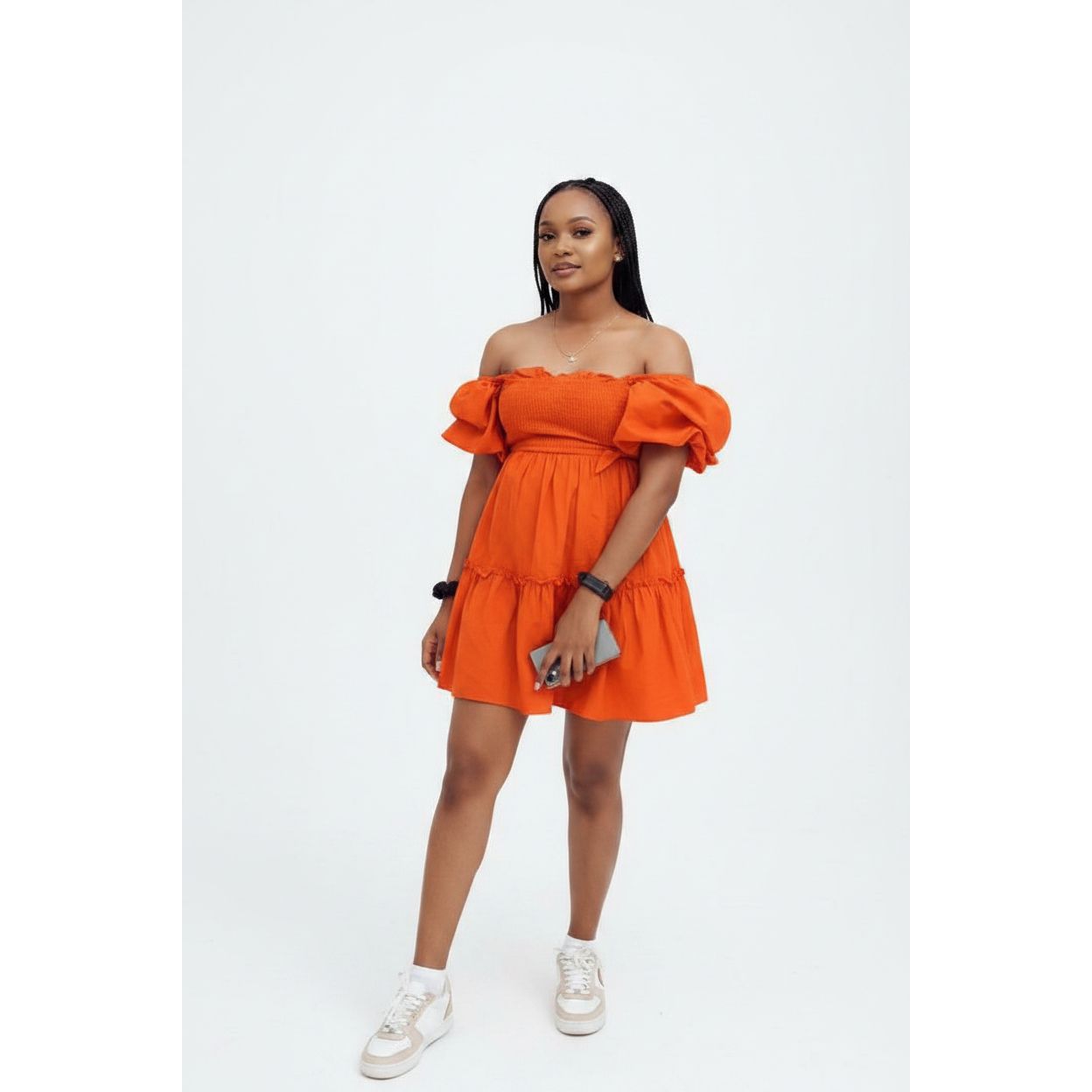 Cold Shoulder Bubble Mini Dress