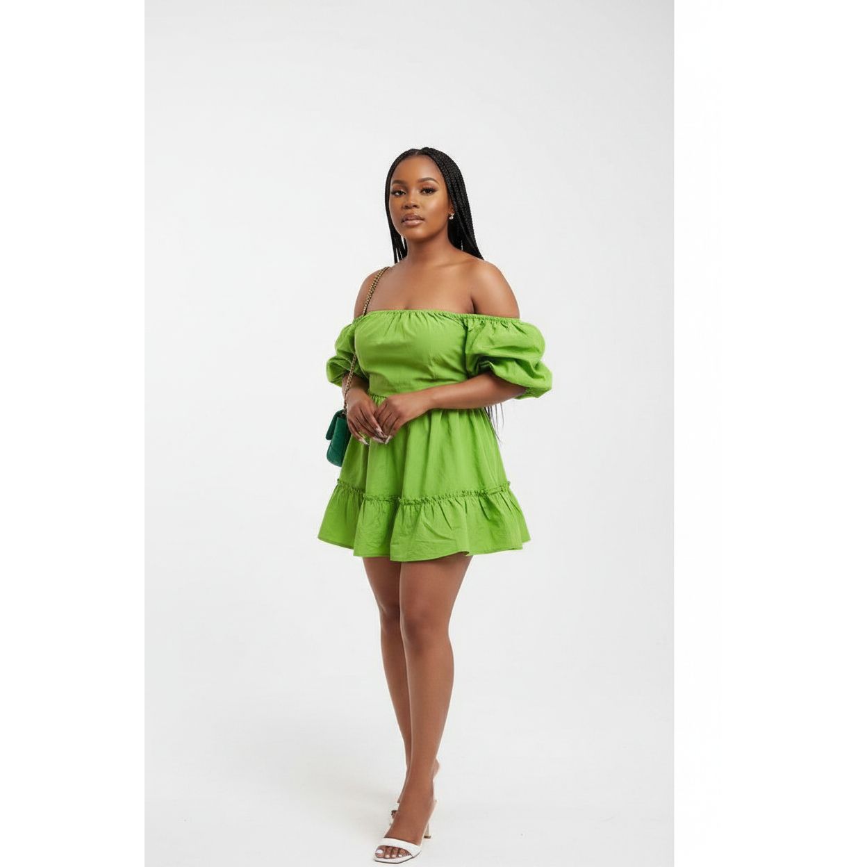 Cold Shoulder Bubble Mini Dress