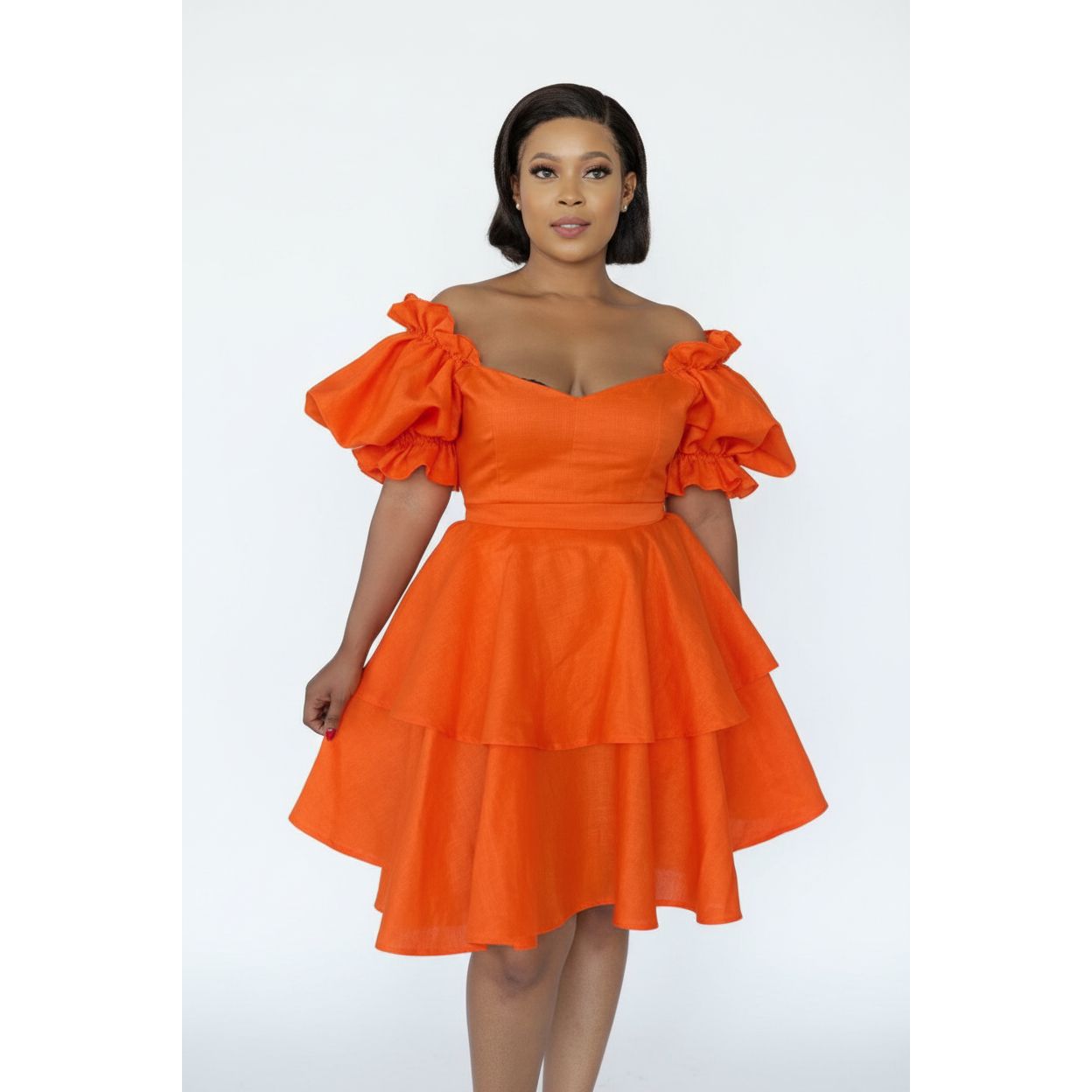 Off Shoulder Layered Mini Dress