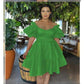 Off Shoulder Layered Mini Dress