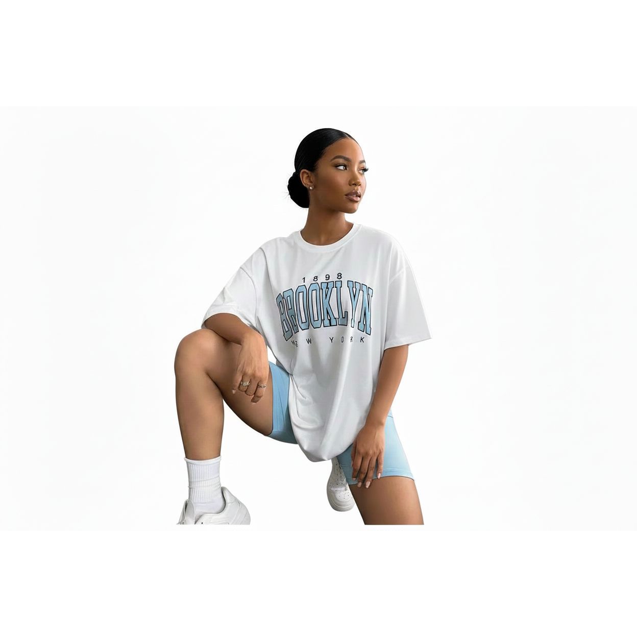 Chocolate Mineral Washed Oversized Tee/Biker Short Set