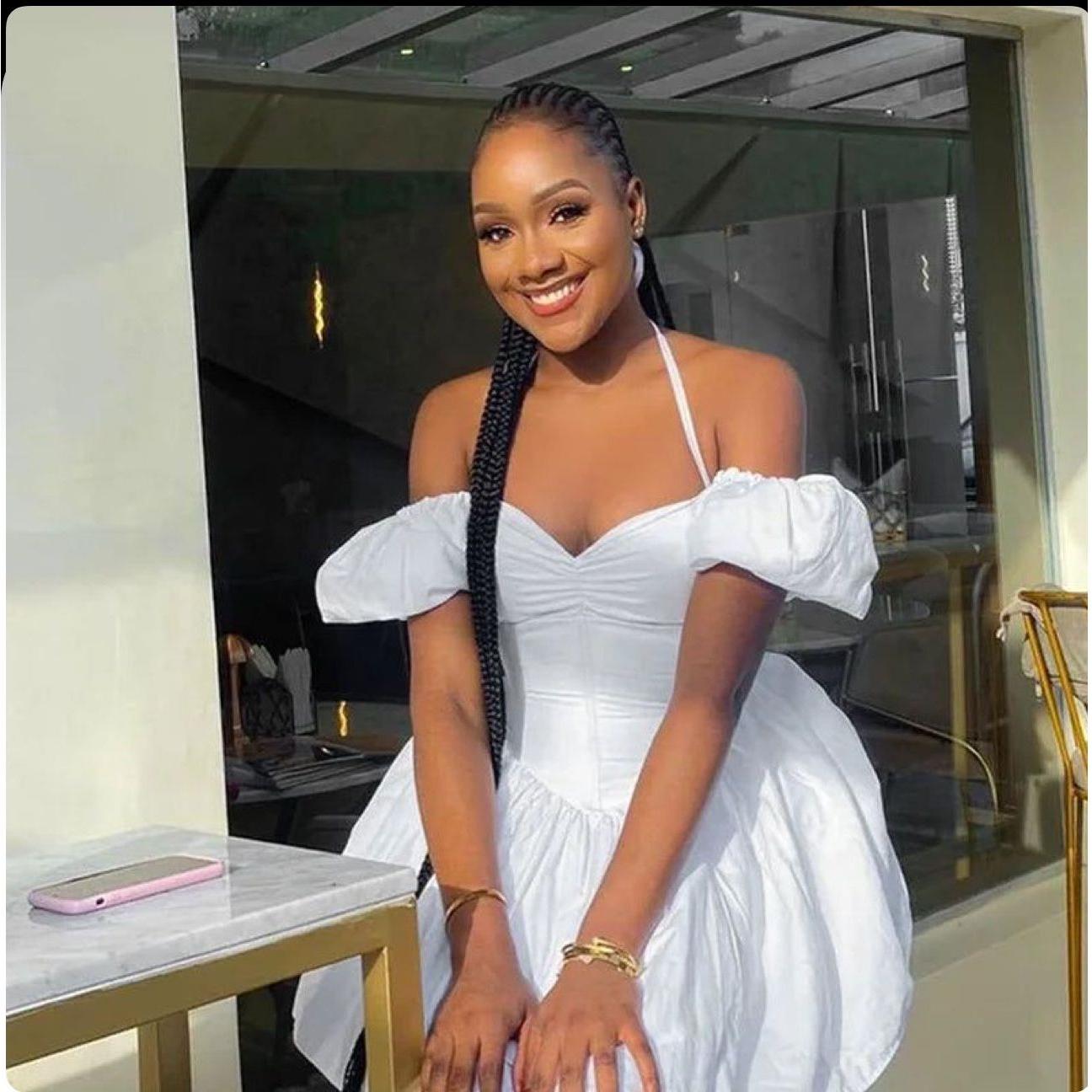 Off Shoulder Short Puff Sleeve Mini Dress