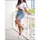 Summer Fashion Distressed Bermuda Denim Shorts