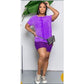 Casual Sports Two Piece Set Short Sleeve T-Shirt with Short Tights