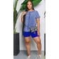 Casual Sports Two Piece Set Short Sleeve T-Shirt with Short Tights