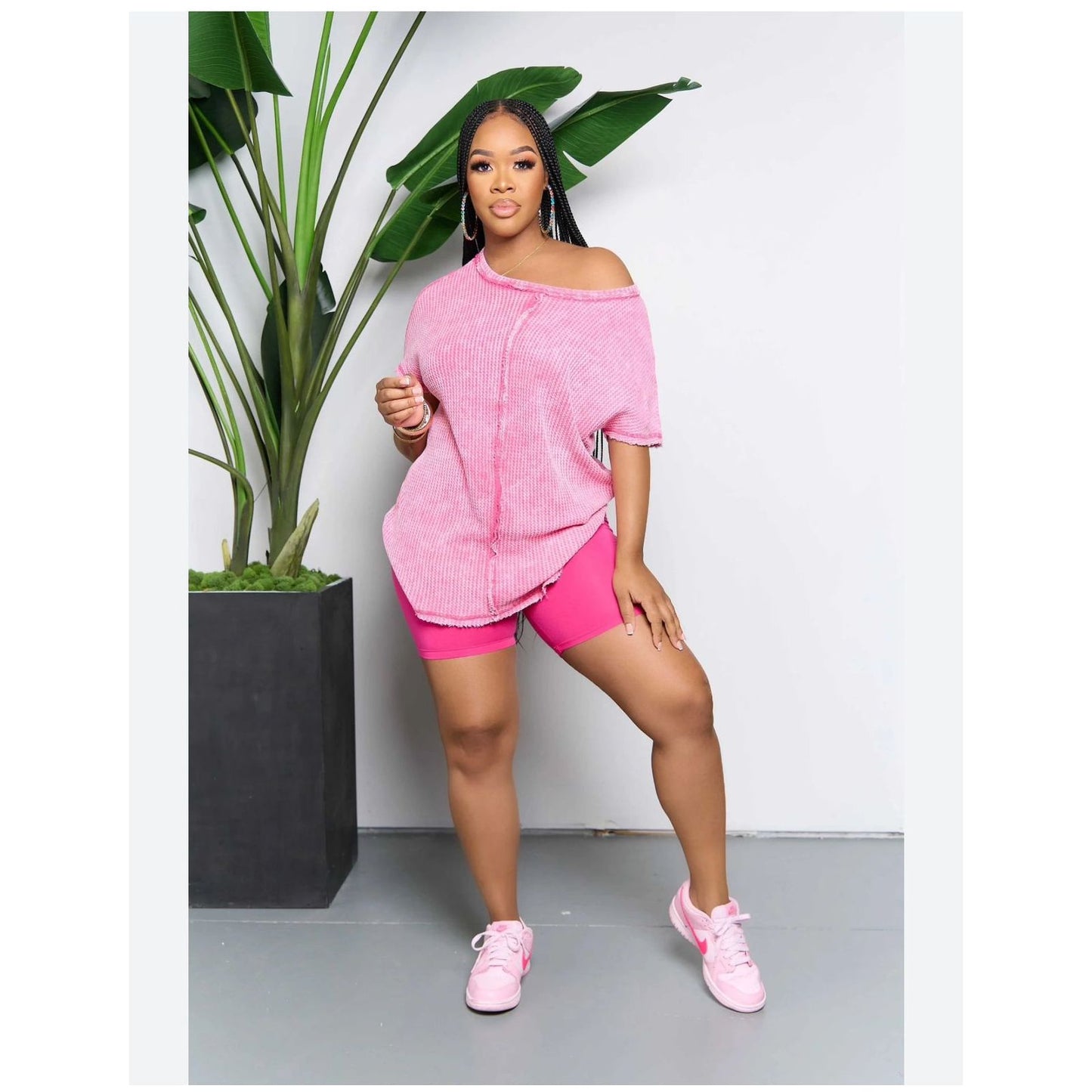 Casual Sports Two Piece Set Short Sleeve T-Shirt with Short Tights