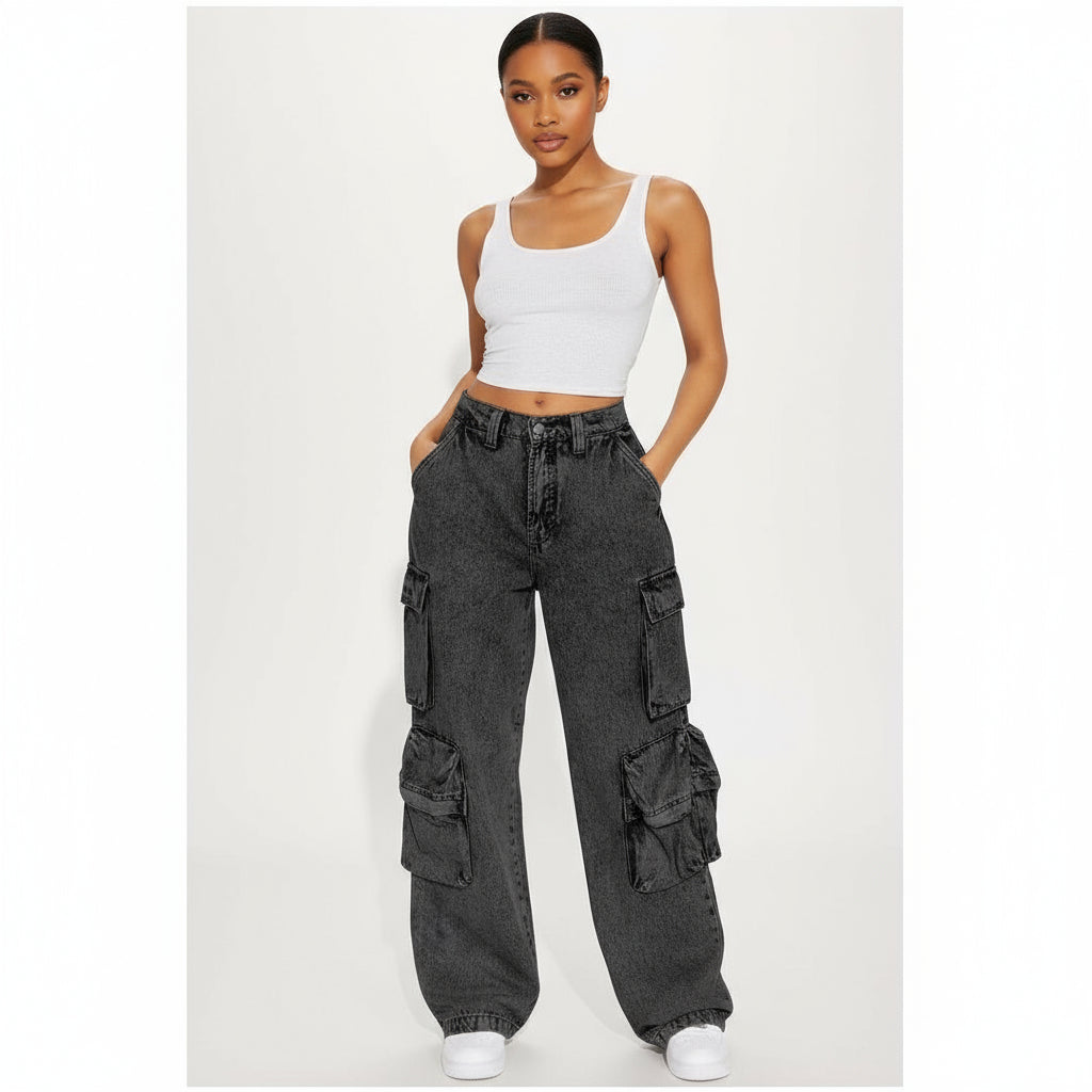 Woman’s Multi Pocketed Cargo Jeans