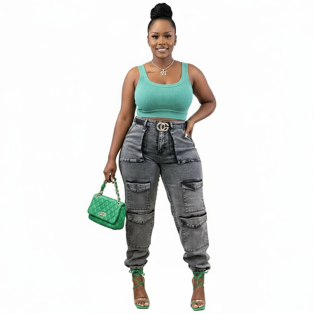 Slim Fitted Multi Pocket High Stretchy Stylist Jeans.