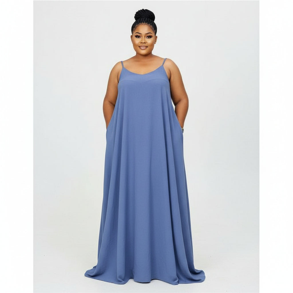 Women's Sleeveless Maxi Swing Dress.
