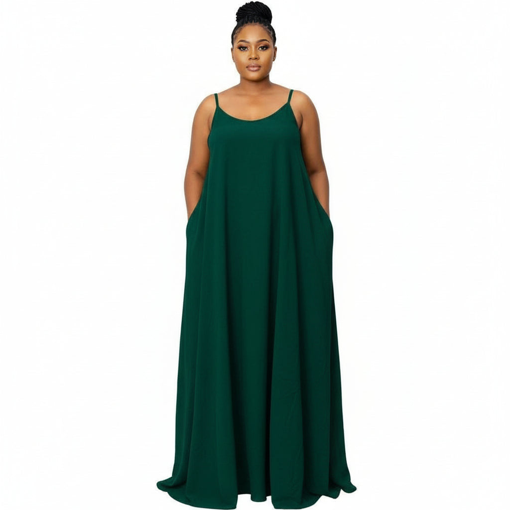 Women's Sleeveless Maxi Swing Dress.