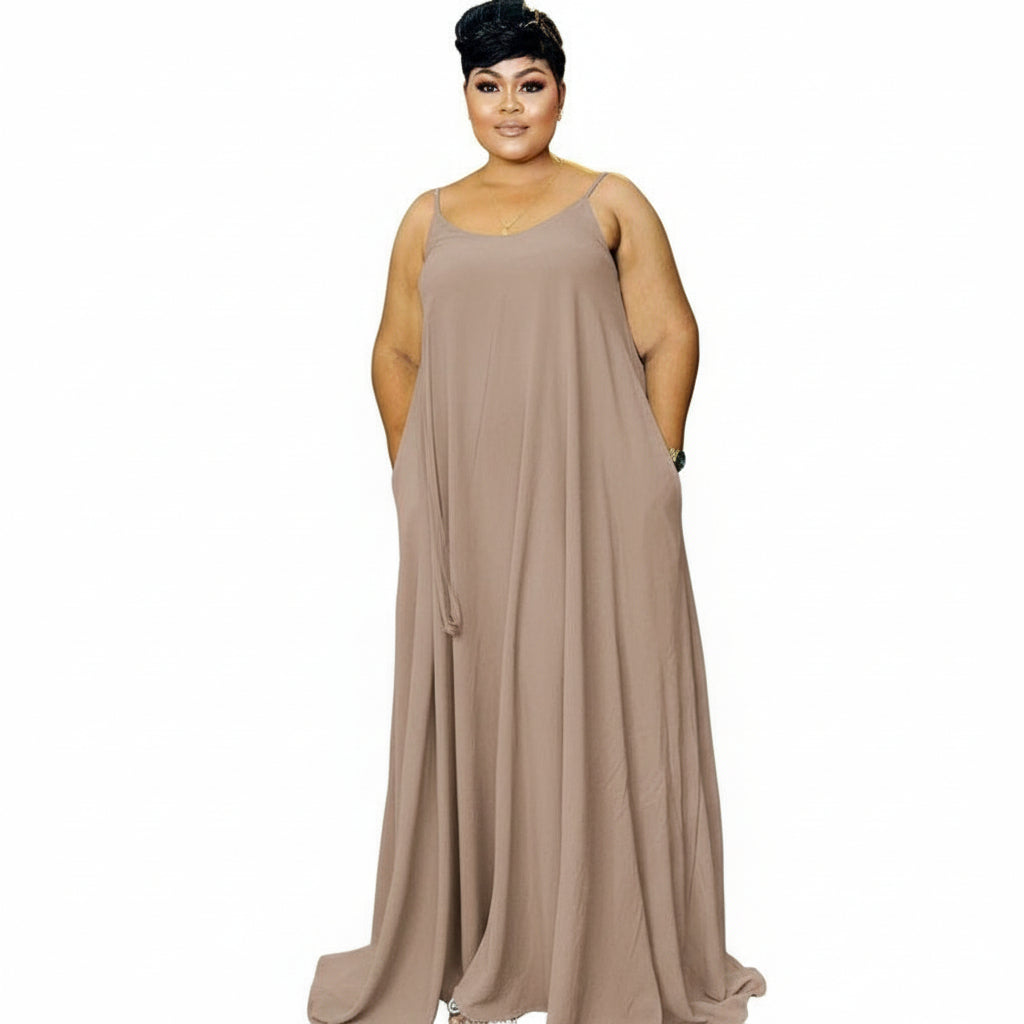 Women's Sleeveless Maxi Swing Dress.