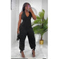 Turtleneck Sleeveless Wide Leg Jumpsuit.