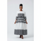 Three Quarter Sleeve Xhosa Round Neck Ankara Dress.