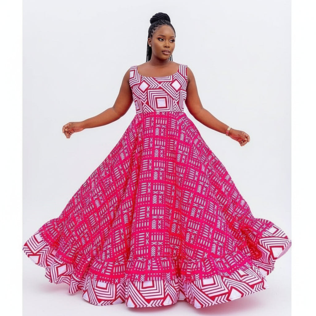 Sleeveless Bubble Maxi Dress.