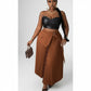 Elegant & Romantic Solid Color Pleated Waist Belt Adjustable Skirt.