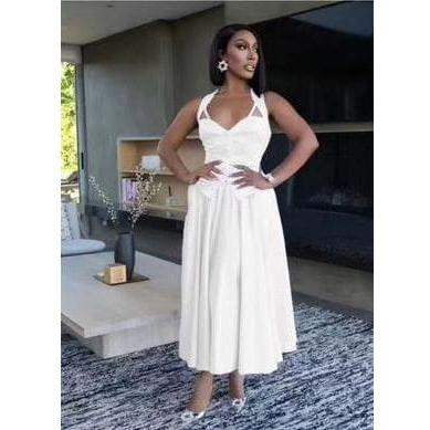 Queen Worth Satin Corset Maxi 2 Piece set.