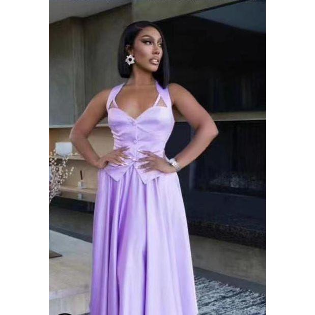 Queen Worth Satin Corset Maxi 2 Piece set.