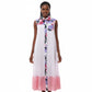 African Sleeveless Printing Polyester Long Dress.