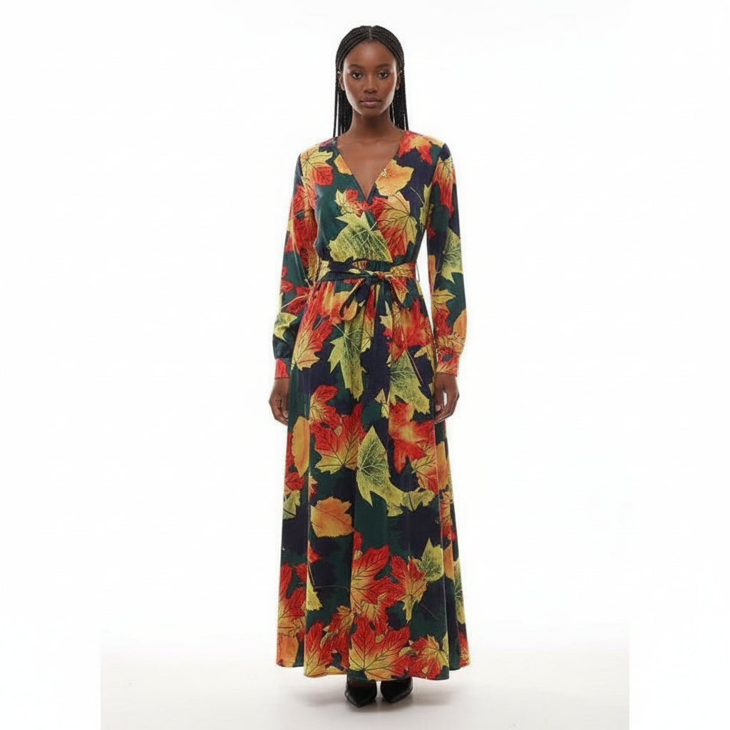 Floral Printed Plus Maxi Dress.