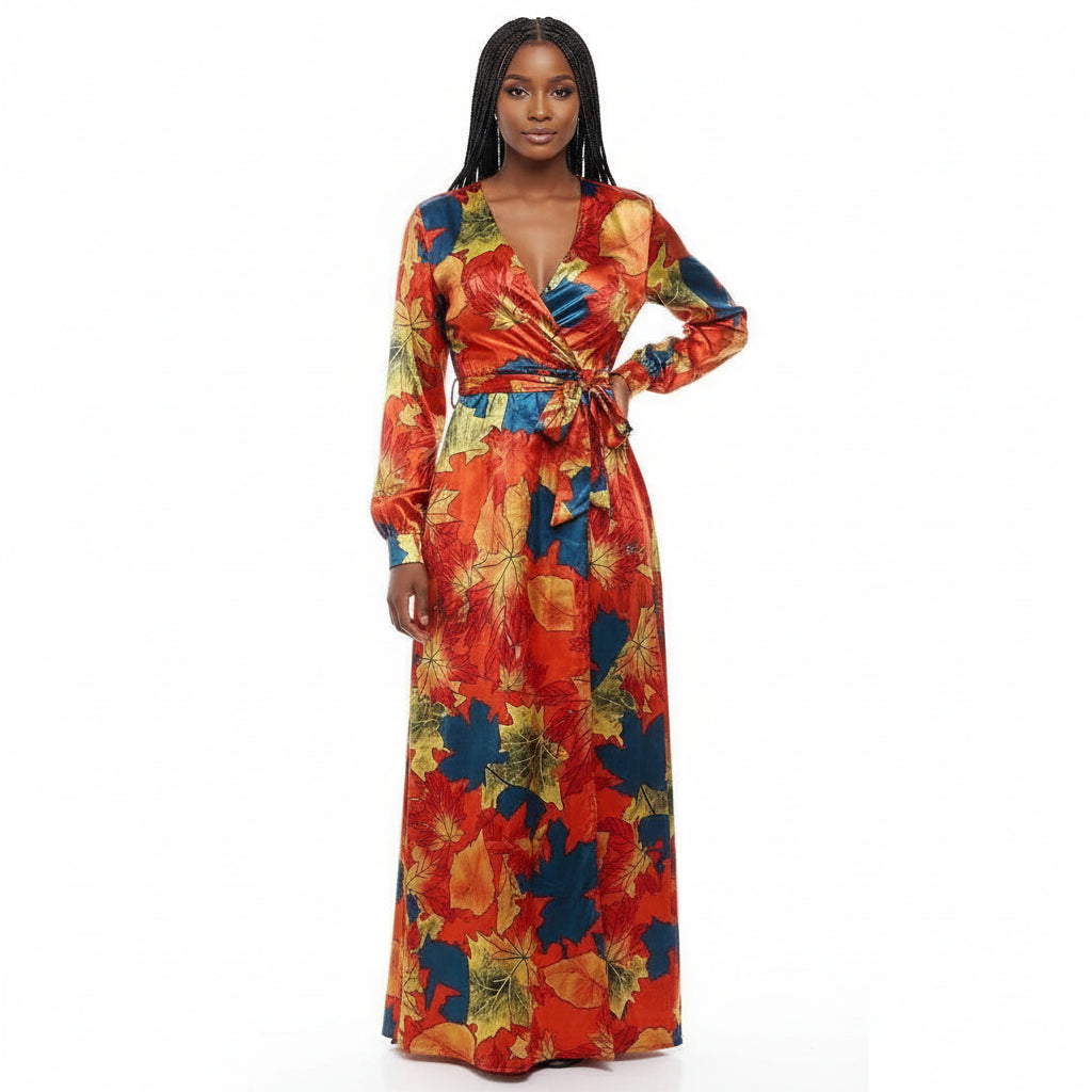Floral Printed Plus Maxi Dress.