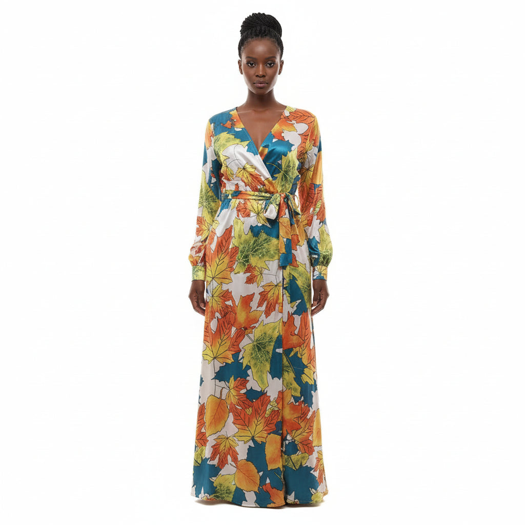 Floral Printed Plus Maxi Dress.