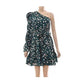 Floral Print One Shoulder Belted Dress.