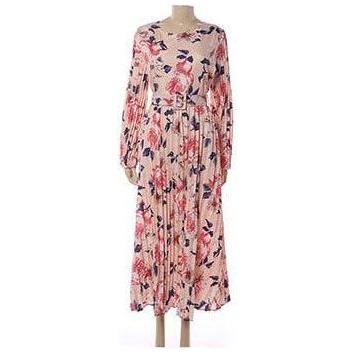 Long-sleeved Spring Summer Fashion Printing Belted Dress.