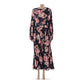 Long-sleeved Spring Summer Fashion Printing Belted Dress.