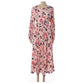 Long-sleeved Spring Summer Fashion Printing Belted Dress.