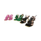 Square Toe Loop Cross Over Strappy High Heeled Mules.