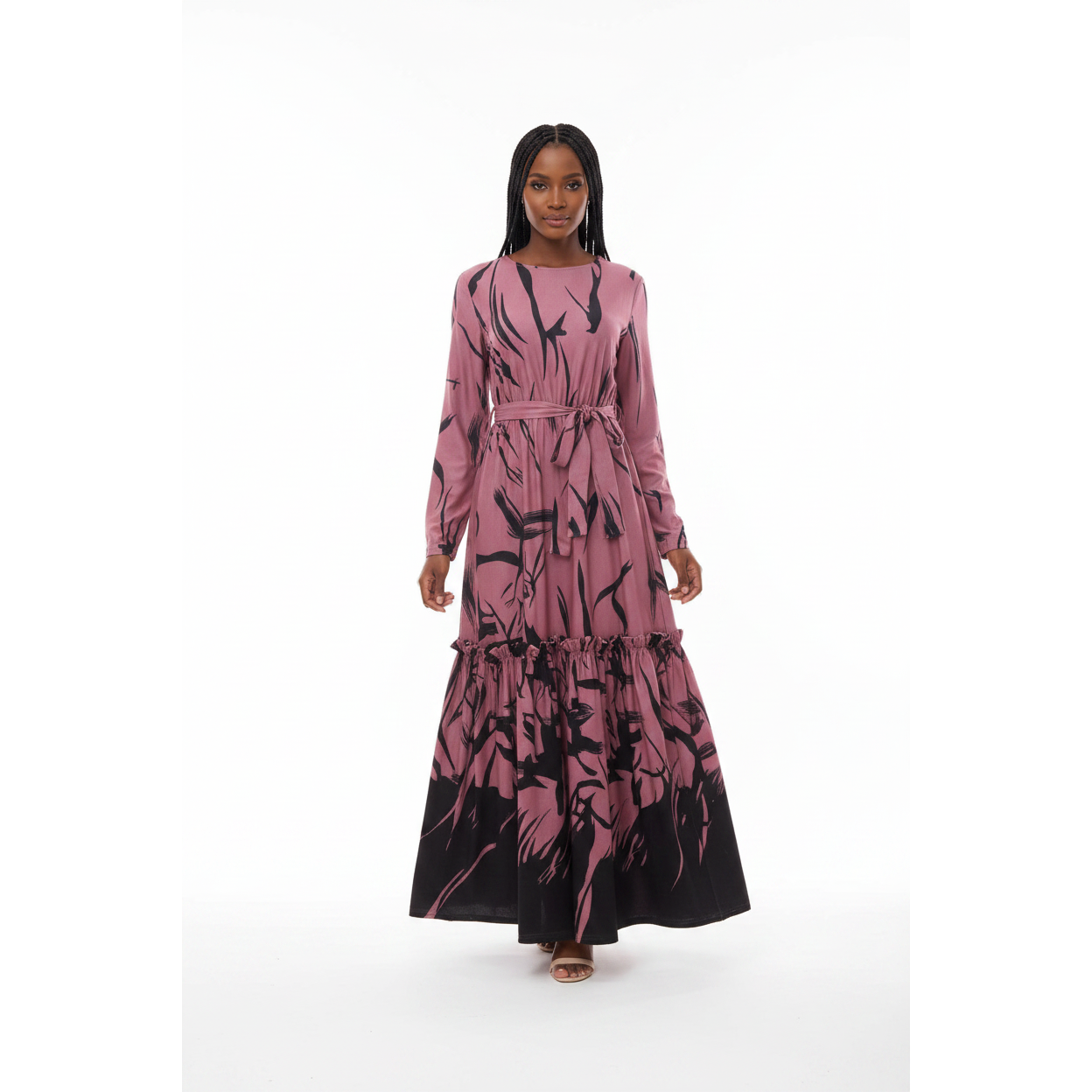 Printed Long Sleeve Dress.