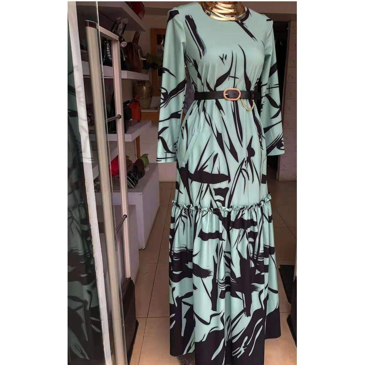 Printed Long Sleeve Dress.