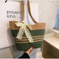 Skinny Scarf Decor tote Straw handbag.