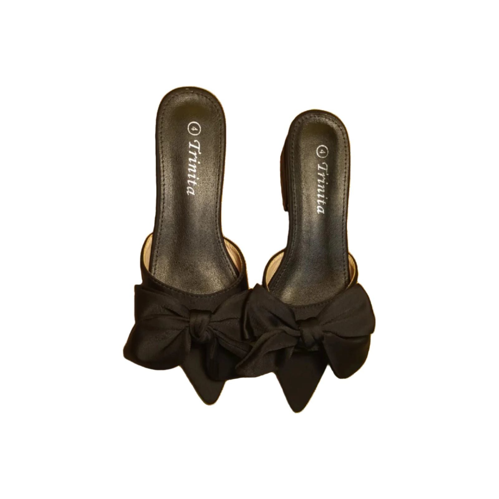 Textile Slide Sandals with Bow Decor.