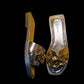 Chain Detail Flat Slide Sandals.