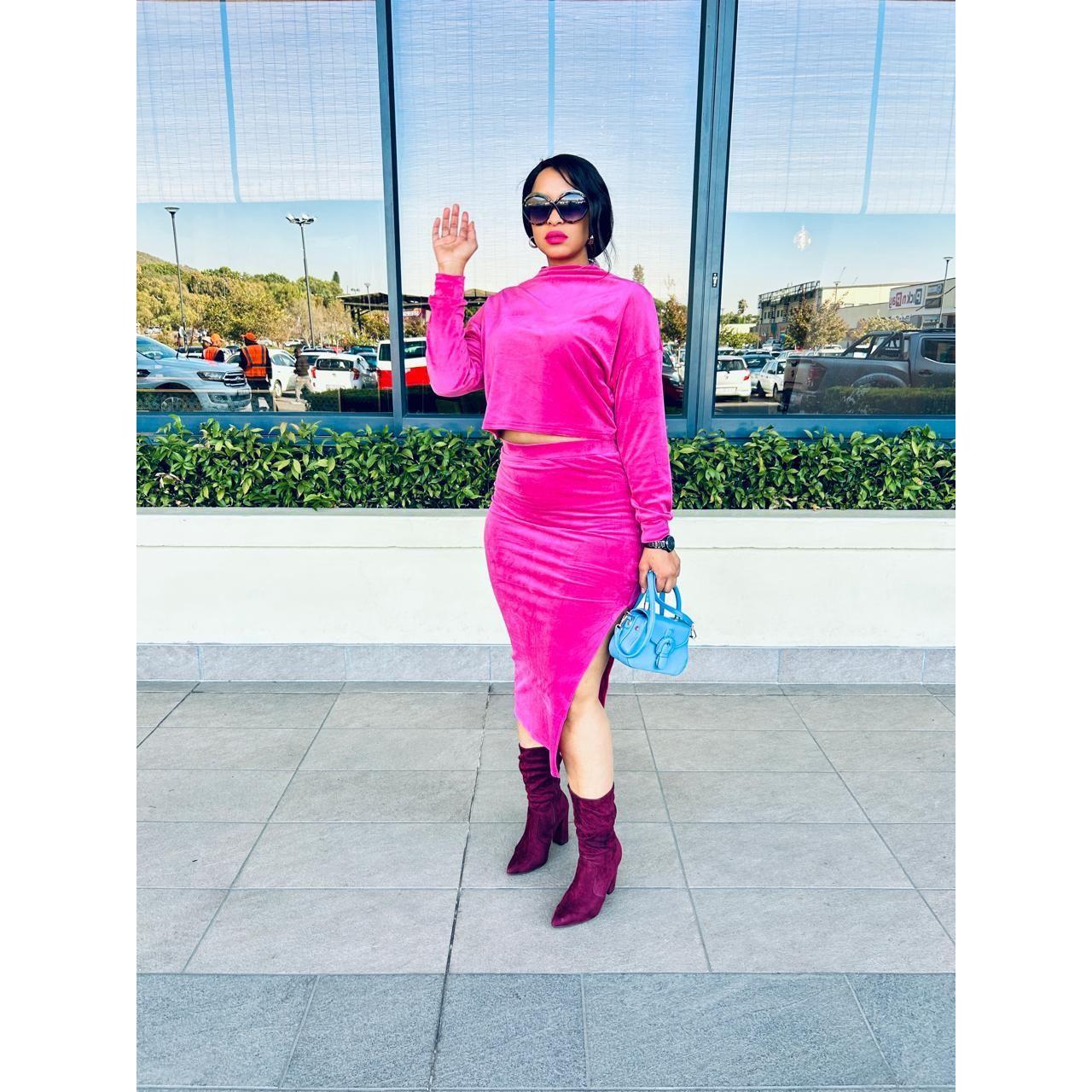 Long Sleeve Top and midi Skirt 2 Piece set.