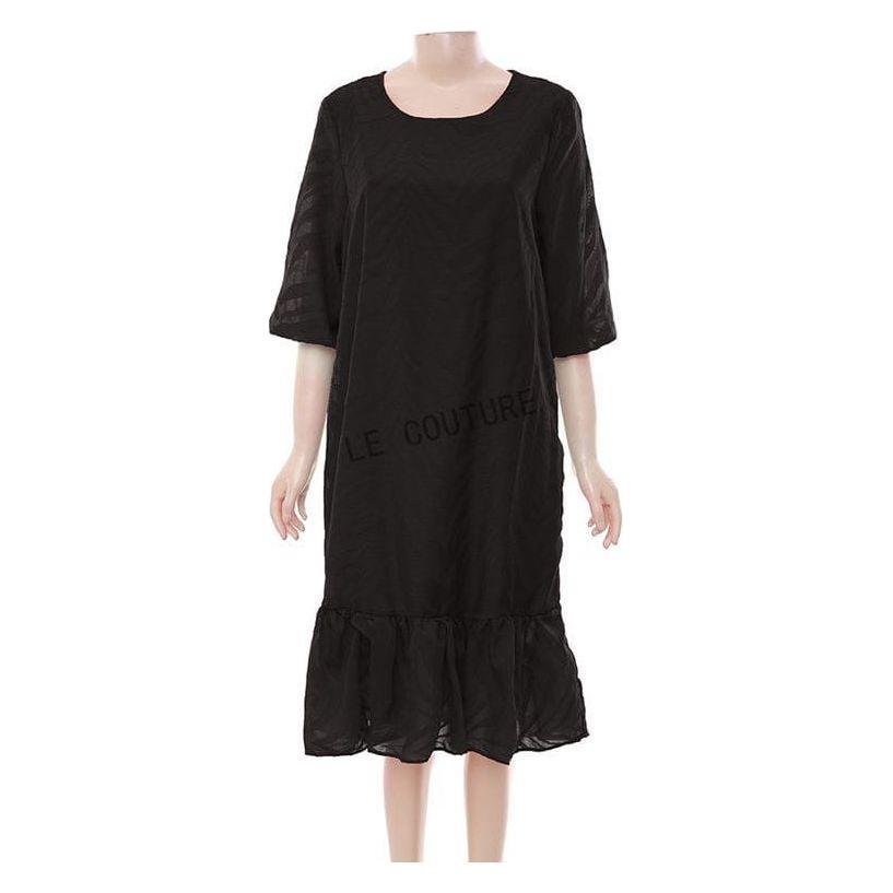 Ruffle Hem Loose Midi Dress.