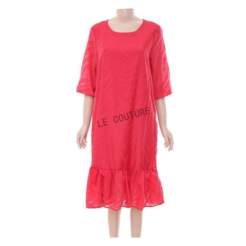 Ruffle Hem Loose Midi Dress.