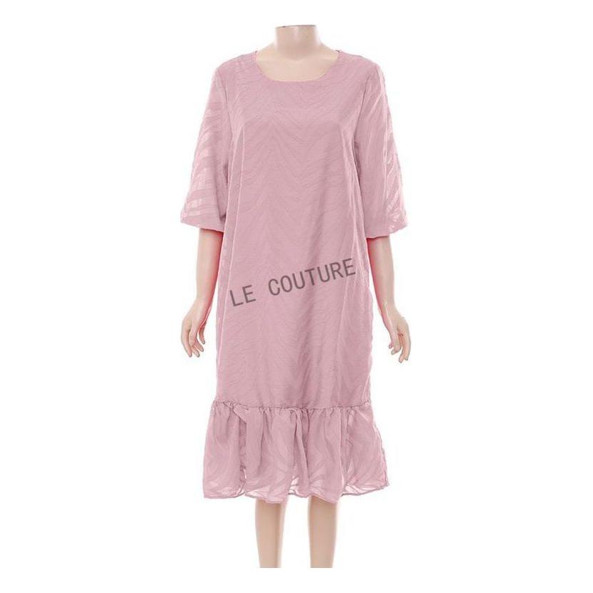 Ruffle Hem Loose Midi Dress.