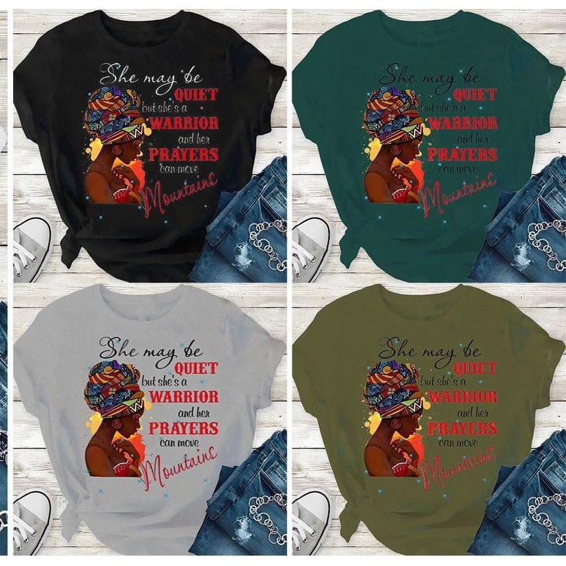 She May Be Quiet Printed T-Shirt.