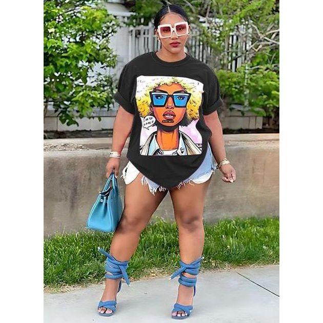 Character Printed Short Sleeve T-Shirt.