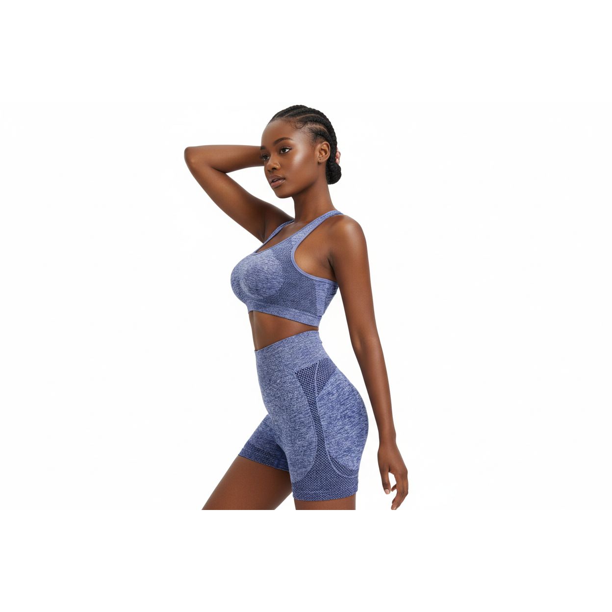 Yoga Workout Set Sport Bra and High Waist Shorts.